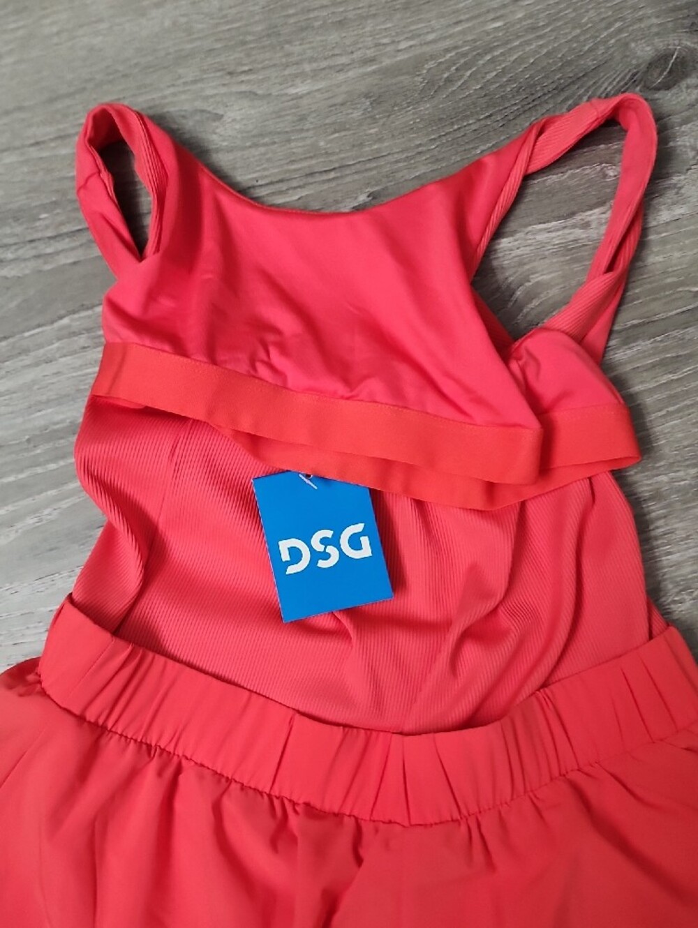 DSG Coral Tank Romper With Bra & Shorts Liner. Ribbed Top Flowy Bottom Girl's L - Picture 6 of 7